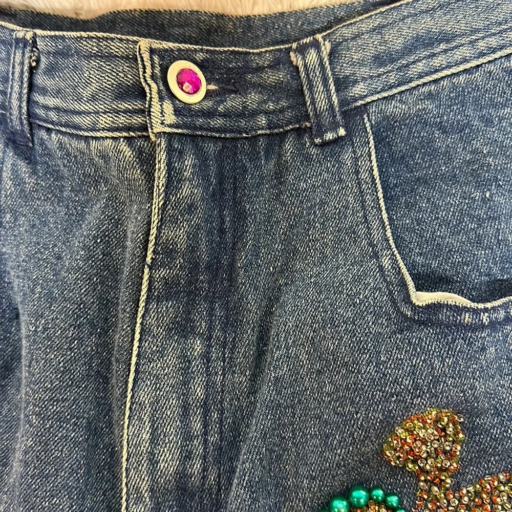 NWT Vintage 80s Cedars Beaded Embellished High waist jeans - Picture 3 of 11